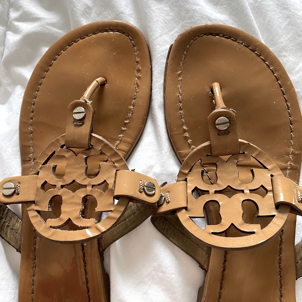 Beige Tory Burch Miller Sandals size 7.5